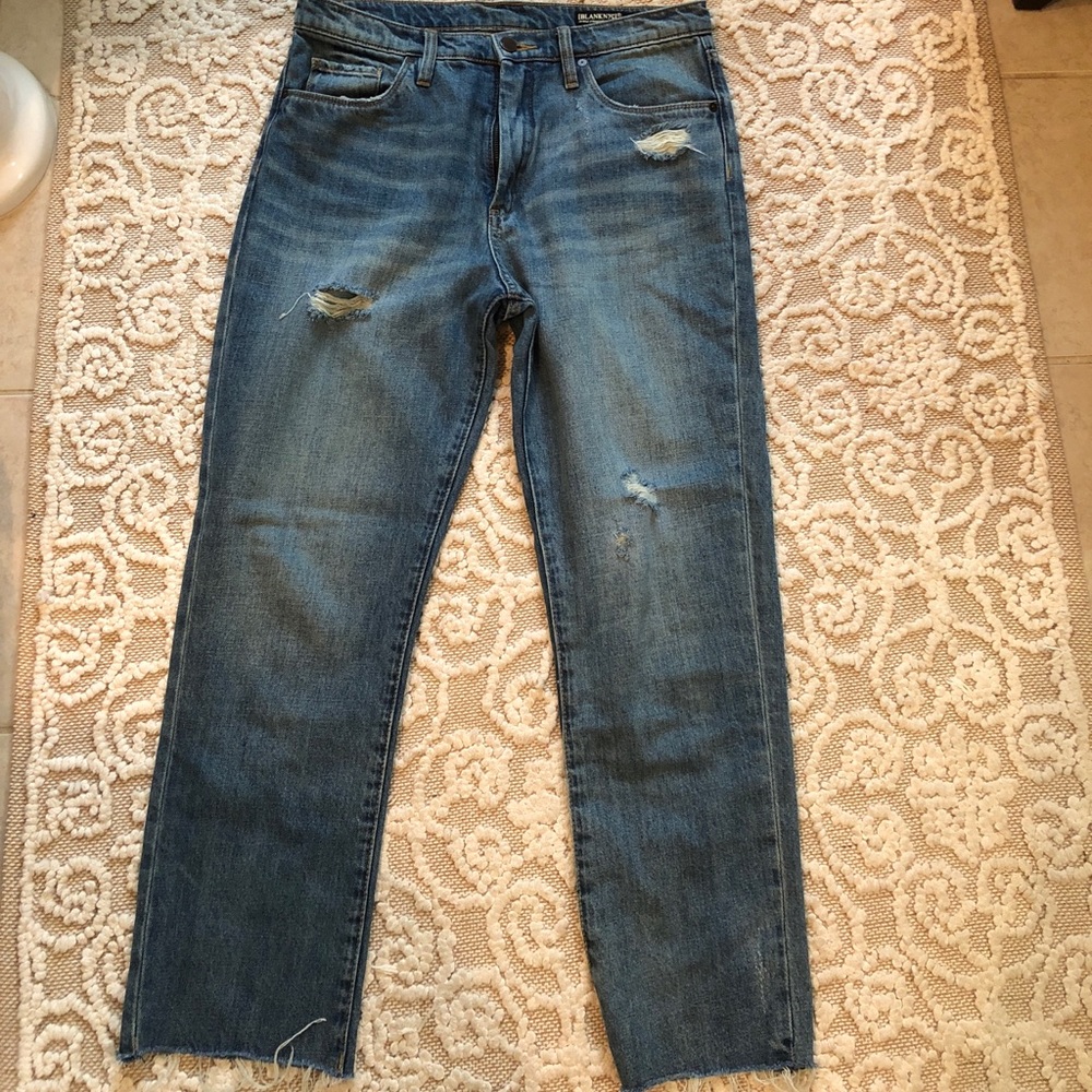 Blank NYC Hi Rise Straight Leg Distressed Jean